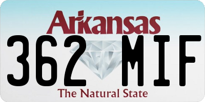 AR license plate 362MIF