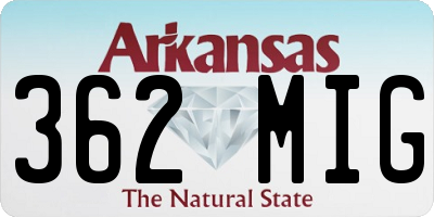 AR license plate 362MIG
