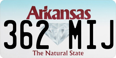 AR license plate 362MIJ