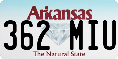 AR license plate 362MIU