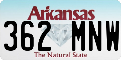 AR license plate 362MNW