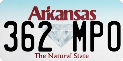AR license plate 362MPO