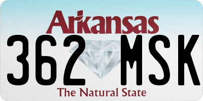 AR license plate 362MSK