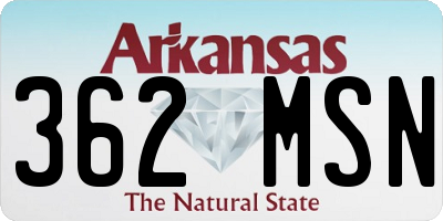 AR license plate 362MSN