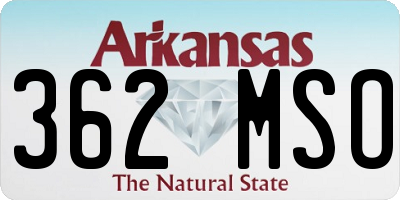 AR license plate 362MSO
