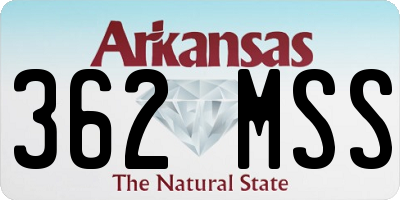 AR license plate 362MSS