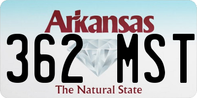 AR license plate 362MST
