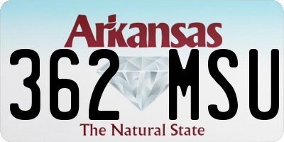 AR license plate 362MSU