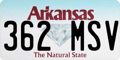 AR license plate 362MSV