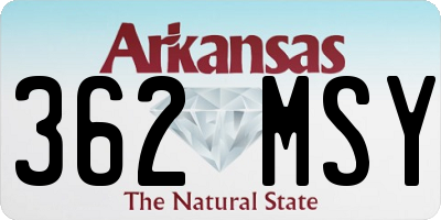 AR license plate 362MSY