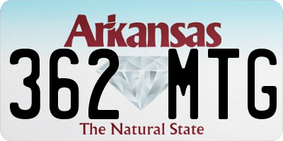 AR license plate 362MTG