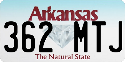 AR license plate 362MTJ