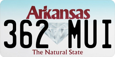 AR license plate 362MUI