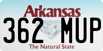 AR license plate 362MUP