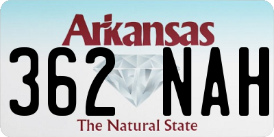 AR license plate 362NAH
