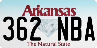 AR license plate 362NBA