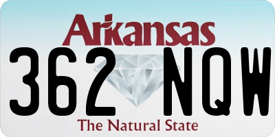 AR license plate 362NQW