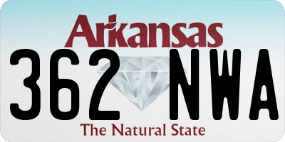 AR license plate 362NWA