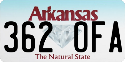 AR license plate 362OFA