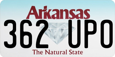 AR license plate 362UPO
