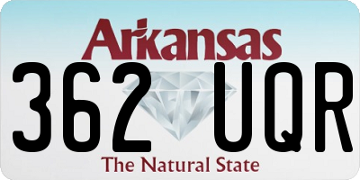AR license plate 362UQR