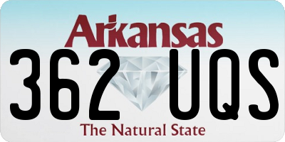 AR license plate 362UQS