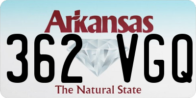 AR license plate 362VGQ