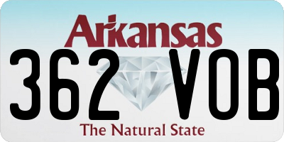 AR license plate 362VOB