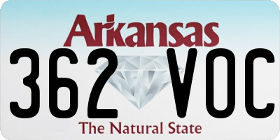 AR license plate 362VOC