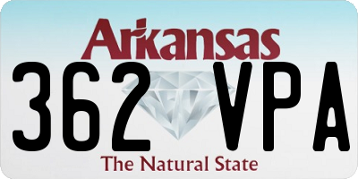 AR license plate 362VPA