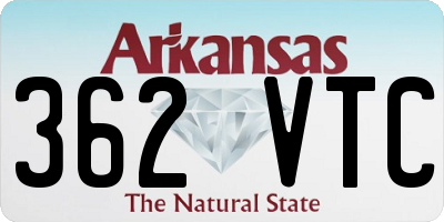 AR license plate 362VTC