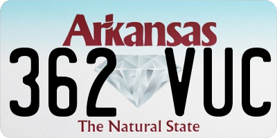 AR license plate 362VUC
