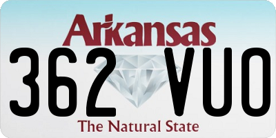 AR license plate 362VUO