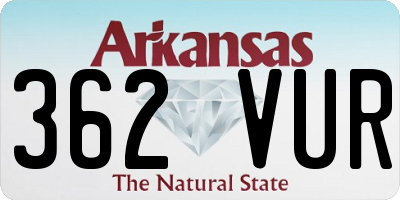 AR license plate 362VUR