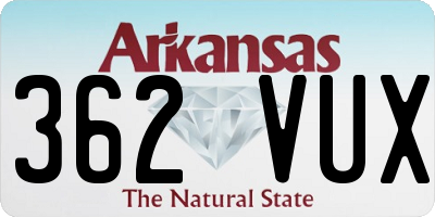 AR license plate 362VUX