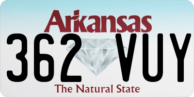 AR license plate 362VUY