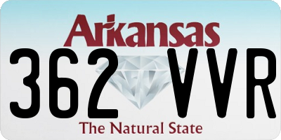 AR license plate 362VVR