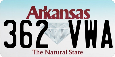AR license plate 362VWA