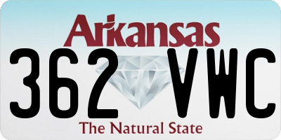 AR license plate 362VWC