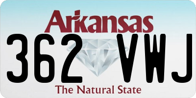 AR license plate 362VWJ