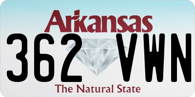 AR license plate 362VWN