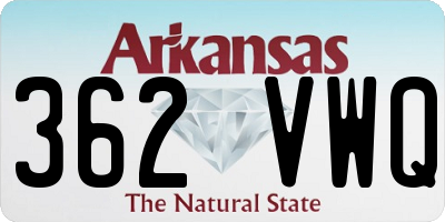AR license plate 362VWQ