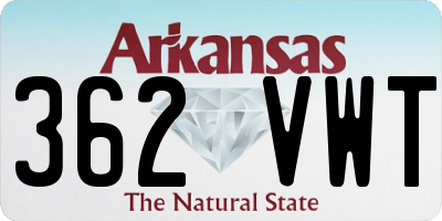 AR license plate 362VWT