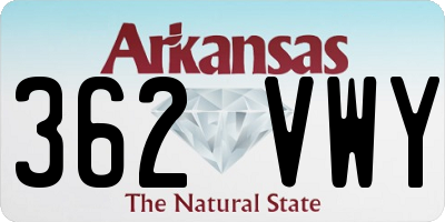 AR license plate 362VWY