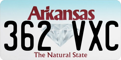 AR license plate 362VXC