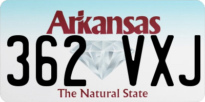 AR license plate 362VXJ