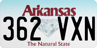 AR license plate 362VXN