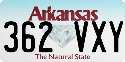 AR license plate 362VXY