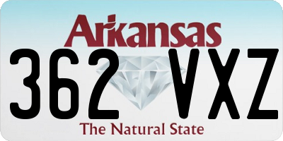 AR license plate 362VXZ