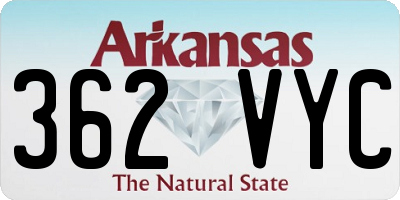 AR license plate 362VYC